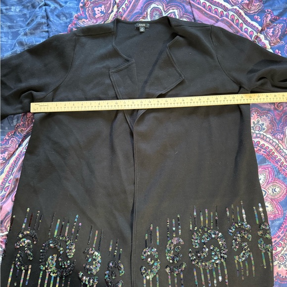 Alfani Black Rainbow Sequins Long Sleeve Cardigan Plus Size 3X - Picture 2 of 10